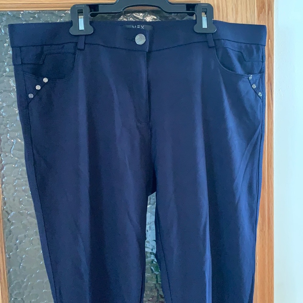 VEX Collection navy stretchy pants, size 44, EUC